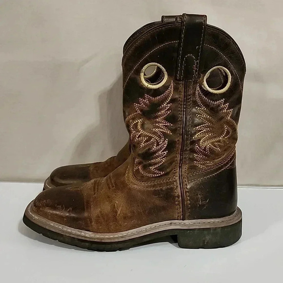 Kids Amarillo Dan Post Cowboy Boots, Brown, Size Children's 1D, PreOwned - Picture 4 of 16